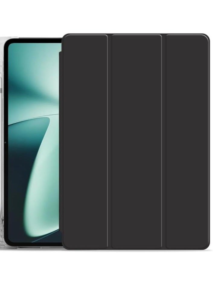 Case Compatible with Huawei Mate Pad 12X 12-inch (2024) Trifold Stand Auto Sleep/Wake Cover, Clear Transparent Back Shell - Image 1
